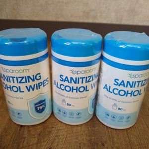 3 for $15.00 Sparoom Hand Alcohol Wipes 75% Isopropyl Alcohol 80pcs per Tub